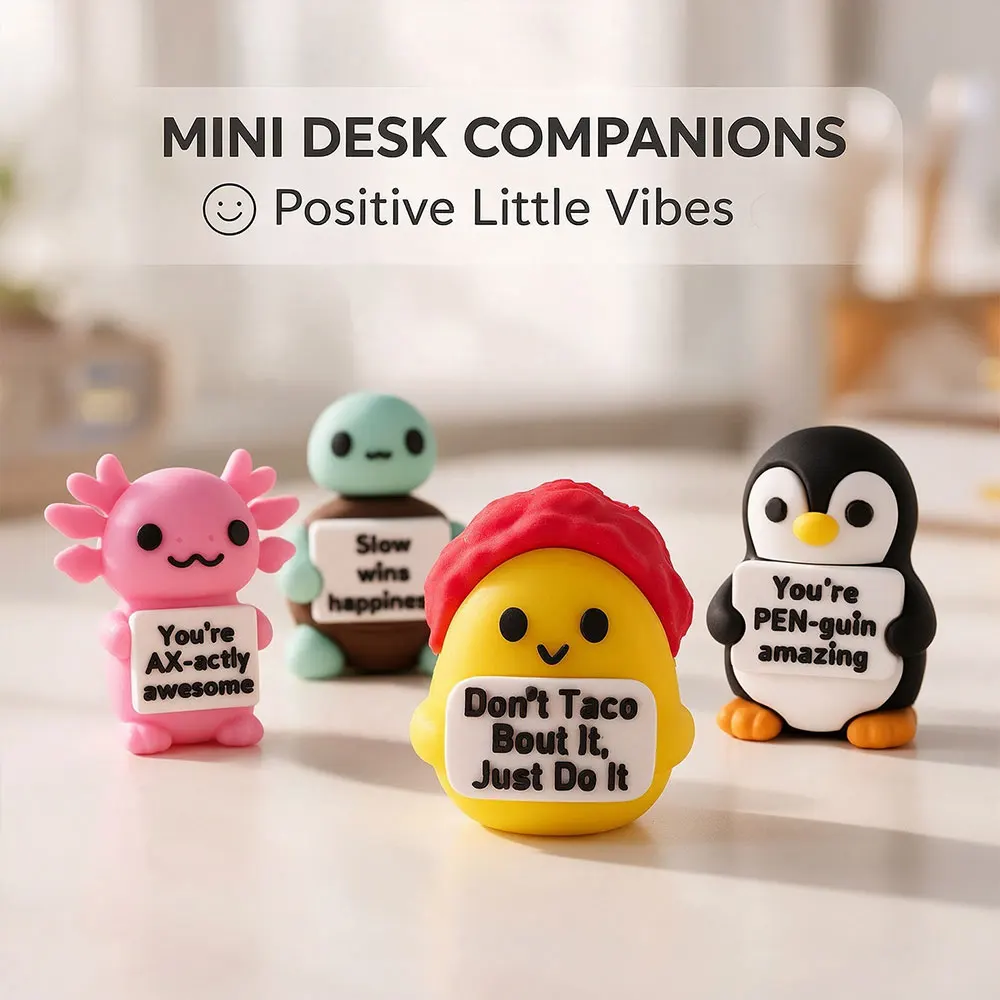 Mini Funny Motivational Figurines Positive Affirmation Cards Encouragement Inspirational Birthday Gifts for Coworkers Employees