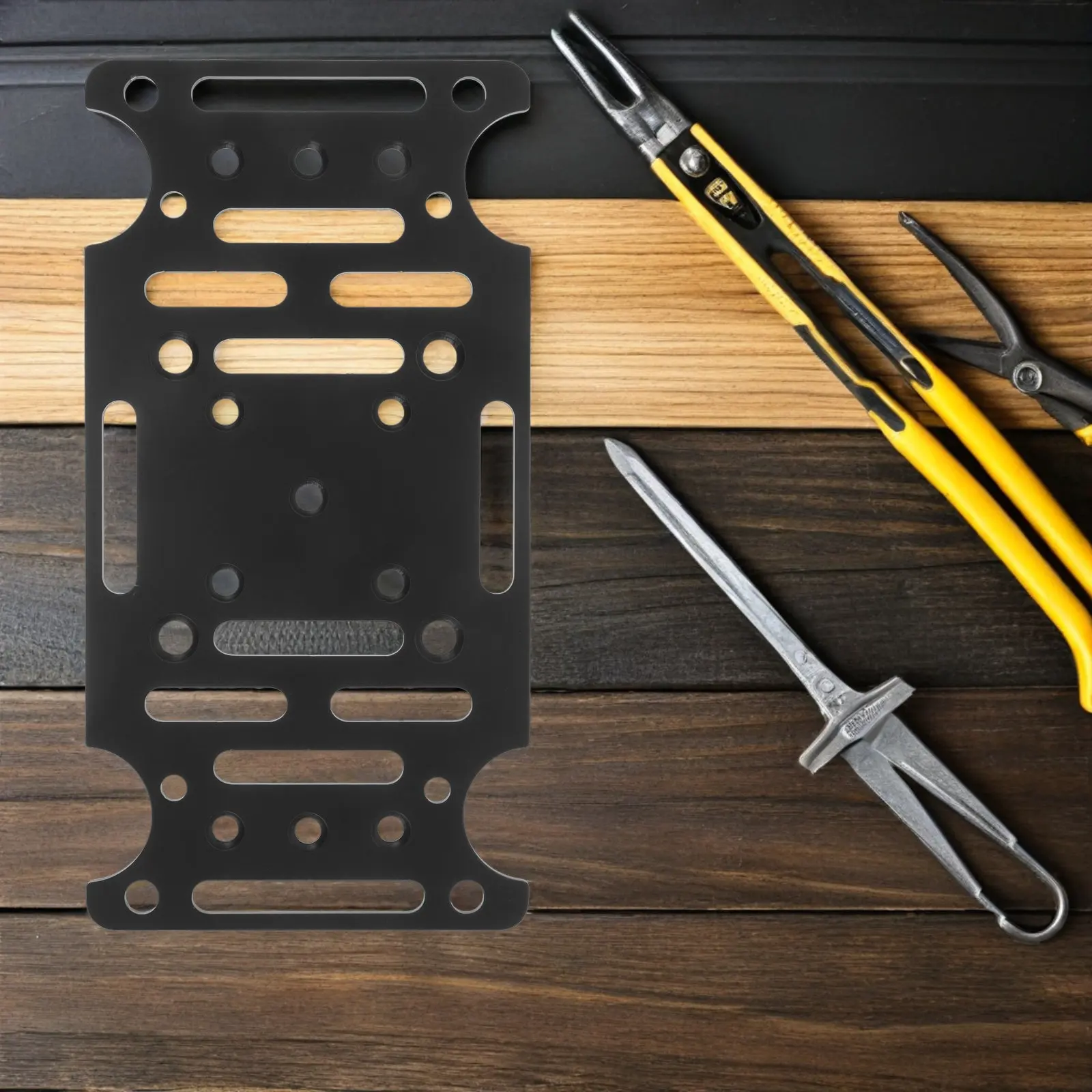 Heavy Duty Post Mount Mailbox Bracket Black Metal Support Plate for 4x4 Posts Base Residential Outdoor Mailbox Installation