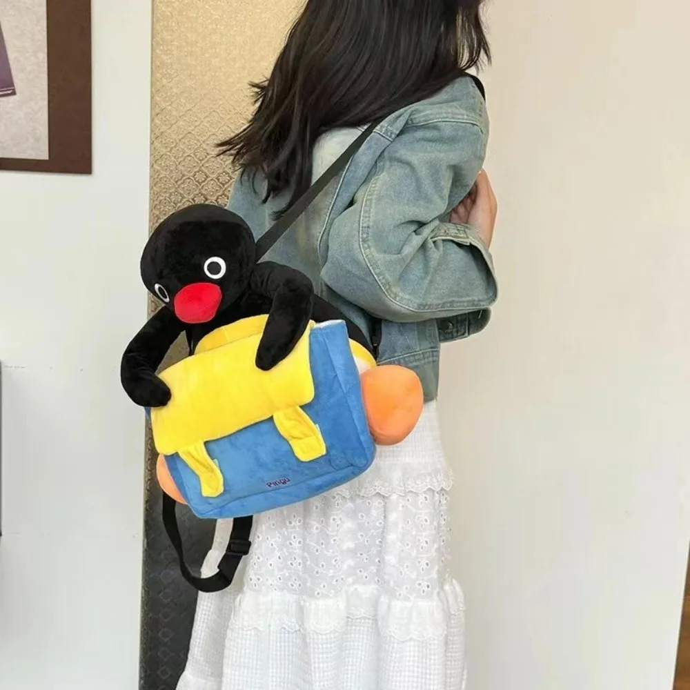 

Fashion Fluffy Penguin Bag Cute Soft Plush Shoulder Bag Students Sweet Penguin Backpack