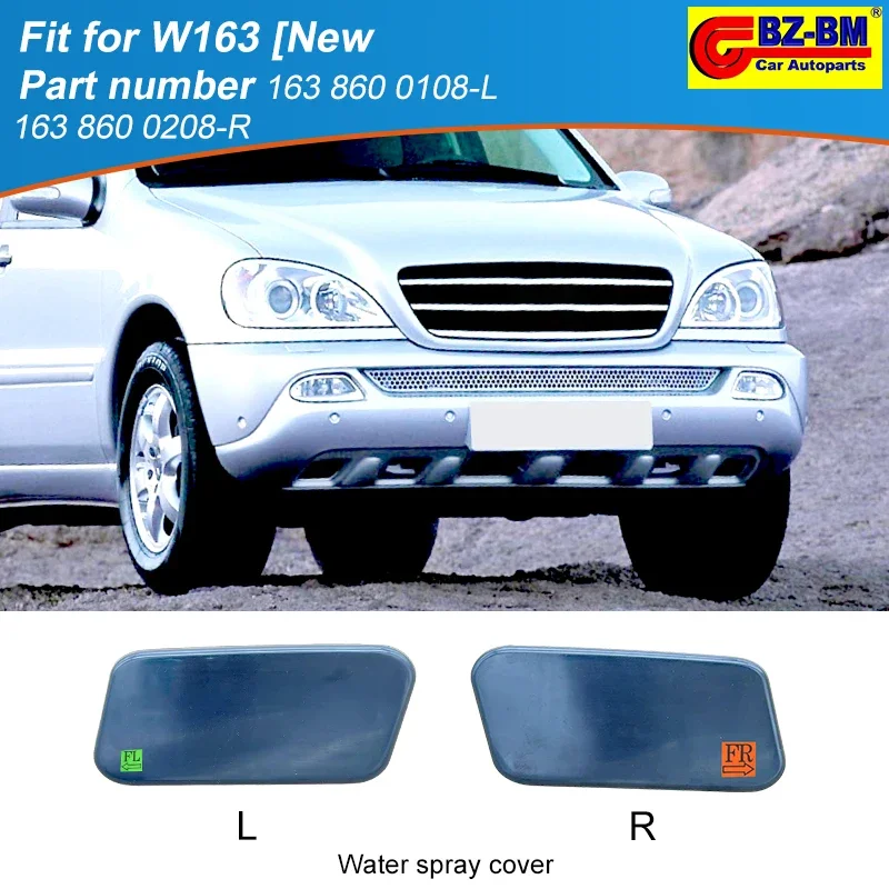

New Protector Cover Auto Front Headlight Washer Water Spray Bumper Cover OME 1638600108 1638600208 for Mercedes-Benz W163