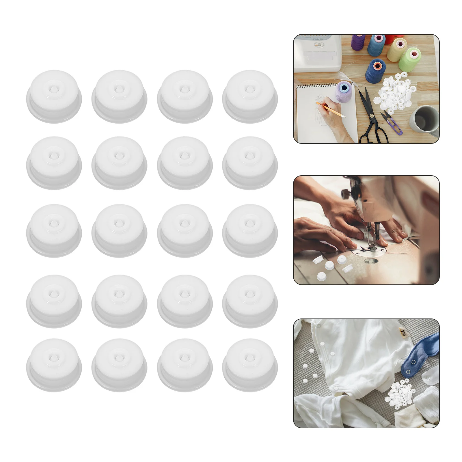 

1000Sets Premium Plastic Snaps Professional Multi-Function Fasteners DIY Clothing Accessories Practical Sewing