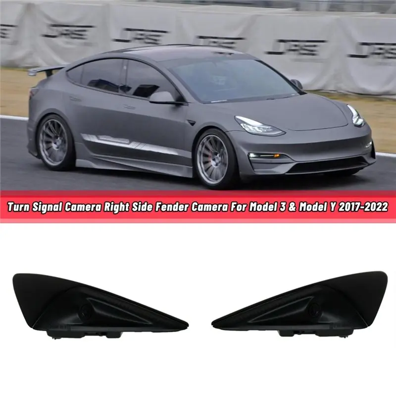 Stable-For Tesla Model 3 21-23 1125106-77-E 1125107-77-E 1125106-50-J 1125107-50-G 112510705J 1 Pair Side Fender Camera Light