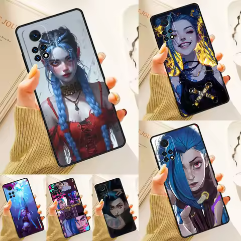 Arcane Jinx Vi Anime Case For Samsung Galaxy S24 Plus S23 S20 S21FE Lite S22 Ultra Note 20 S8 S9 S10 Phone Coque