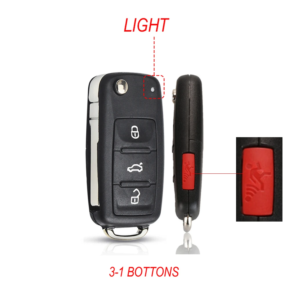 2/3/4 Buttons Car Key Remote Shell Case Fob for VW Volkswagen Skoda Octavia Golf Mk6 Tiguan Polo Passat CC SEAT Replace and logo