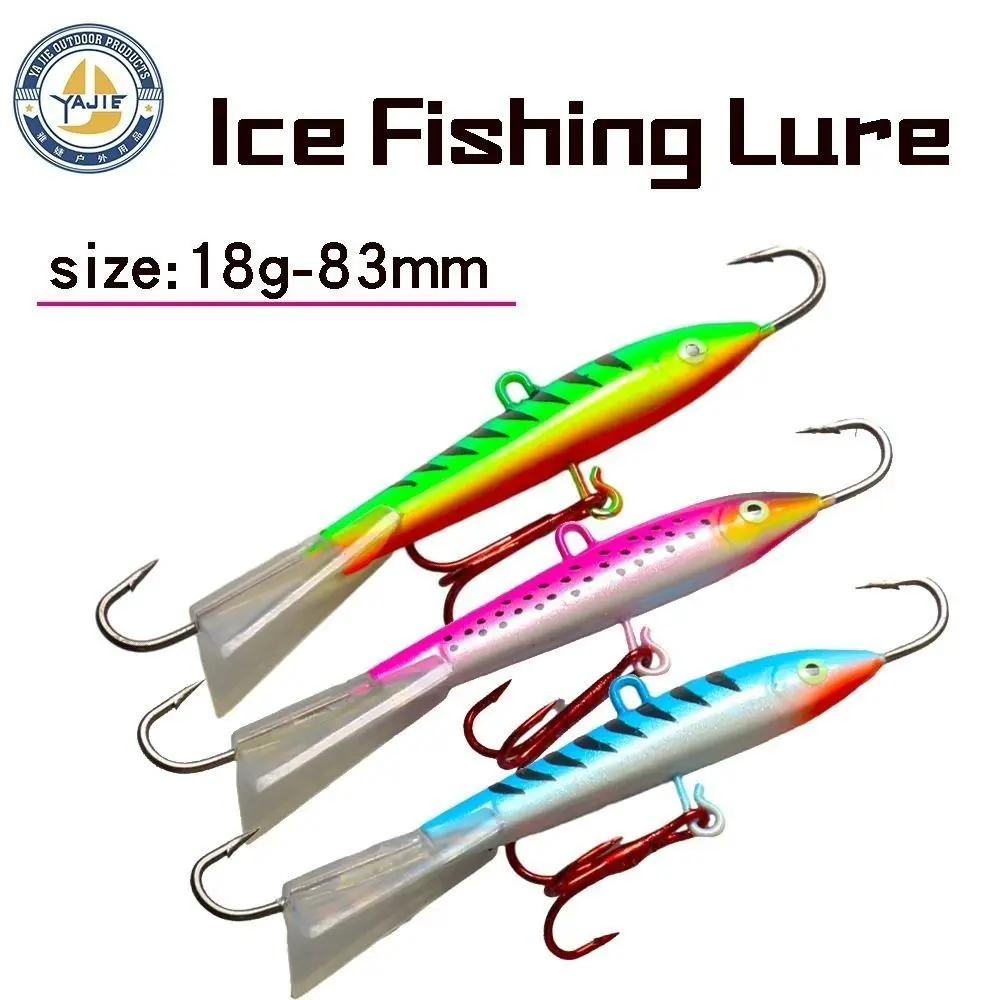 2024 83mm/18g Winter Ice Fishing Lure Artificial AD-Sharp Ice Fishing Lure Diamond Balancer Lead Hard Hook