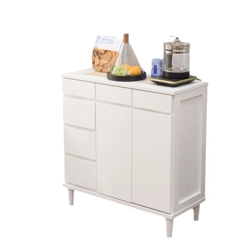 Simple modern solid wood bowl cabinet Nordic fruit and vegetable locker Multifunctional microwave oven cabinet