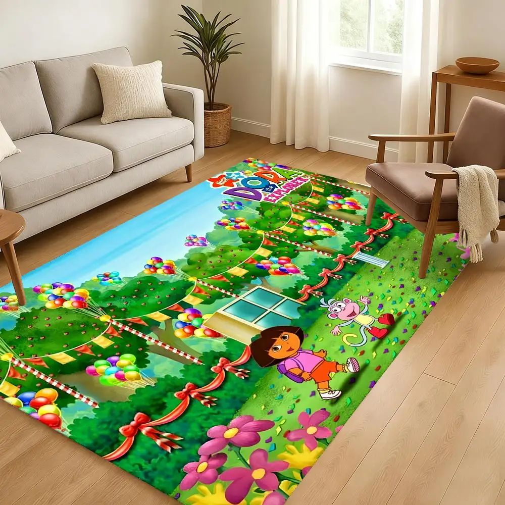 Funny D-Dora Classic Anime Floor Mat Soft Thickened Absorbent Non-Slip Bedroom Living Room Door Mat Home Decor Flannel Rugs