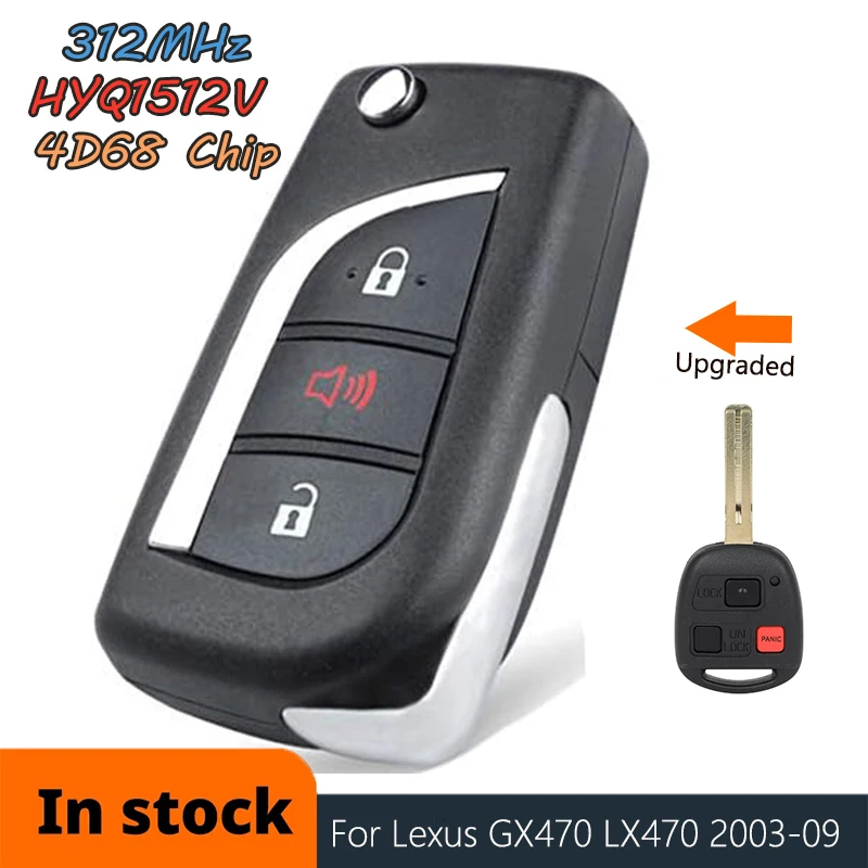 DIYKEY FCC: HYQ1512V 4D68 обновленный чип дистанционного управления для Lexus GX470 LX470 2003-2009 TOY48 лезвие