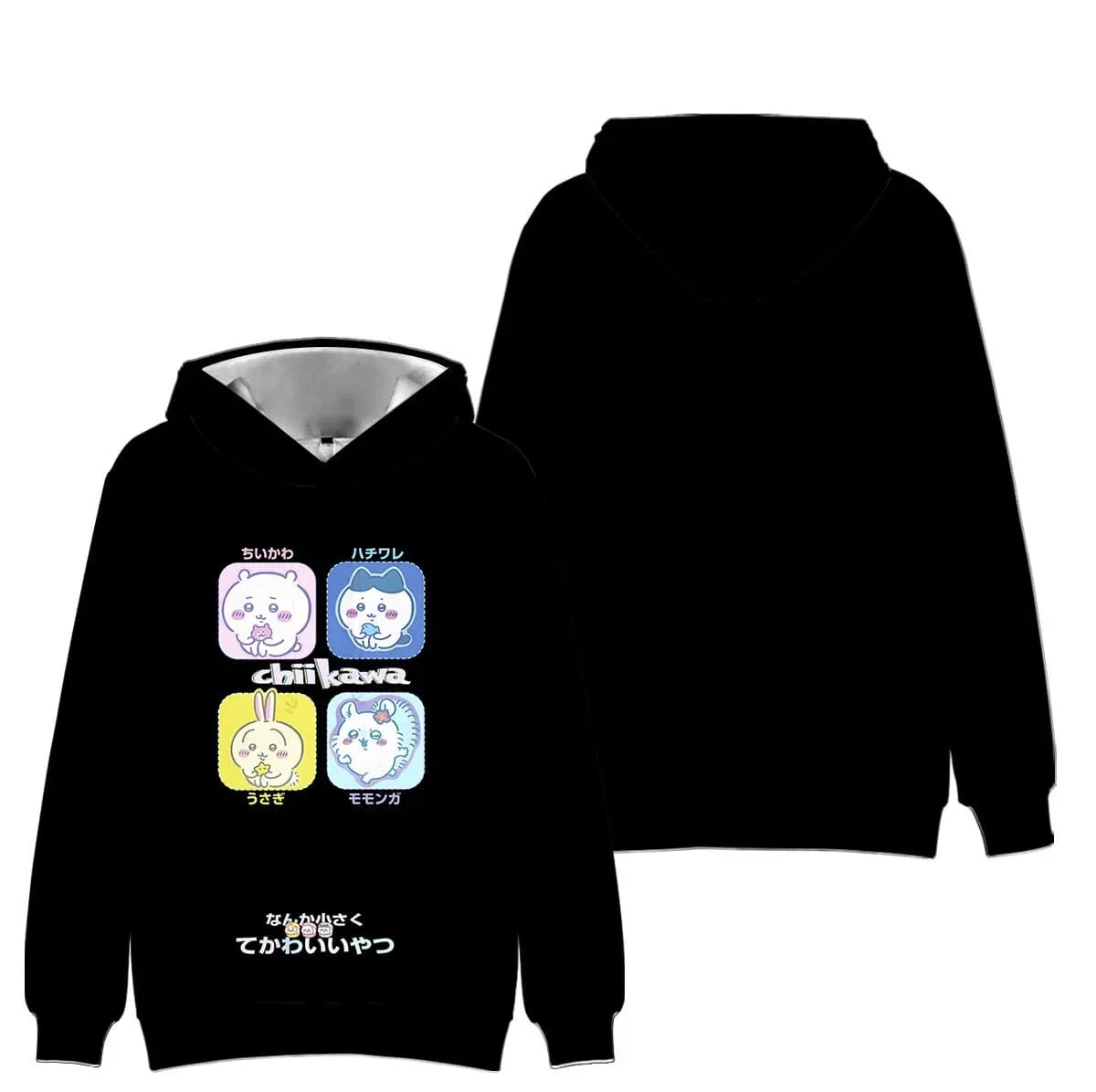 2027 Chiikawa Usagi Hachiware Hoodie Anime Pullover Sweatshirt Langarm Freizeit-Kapuzenpullover Unisex Streetwear Familien-Set – Detail 3