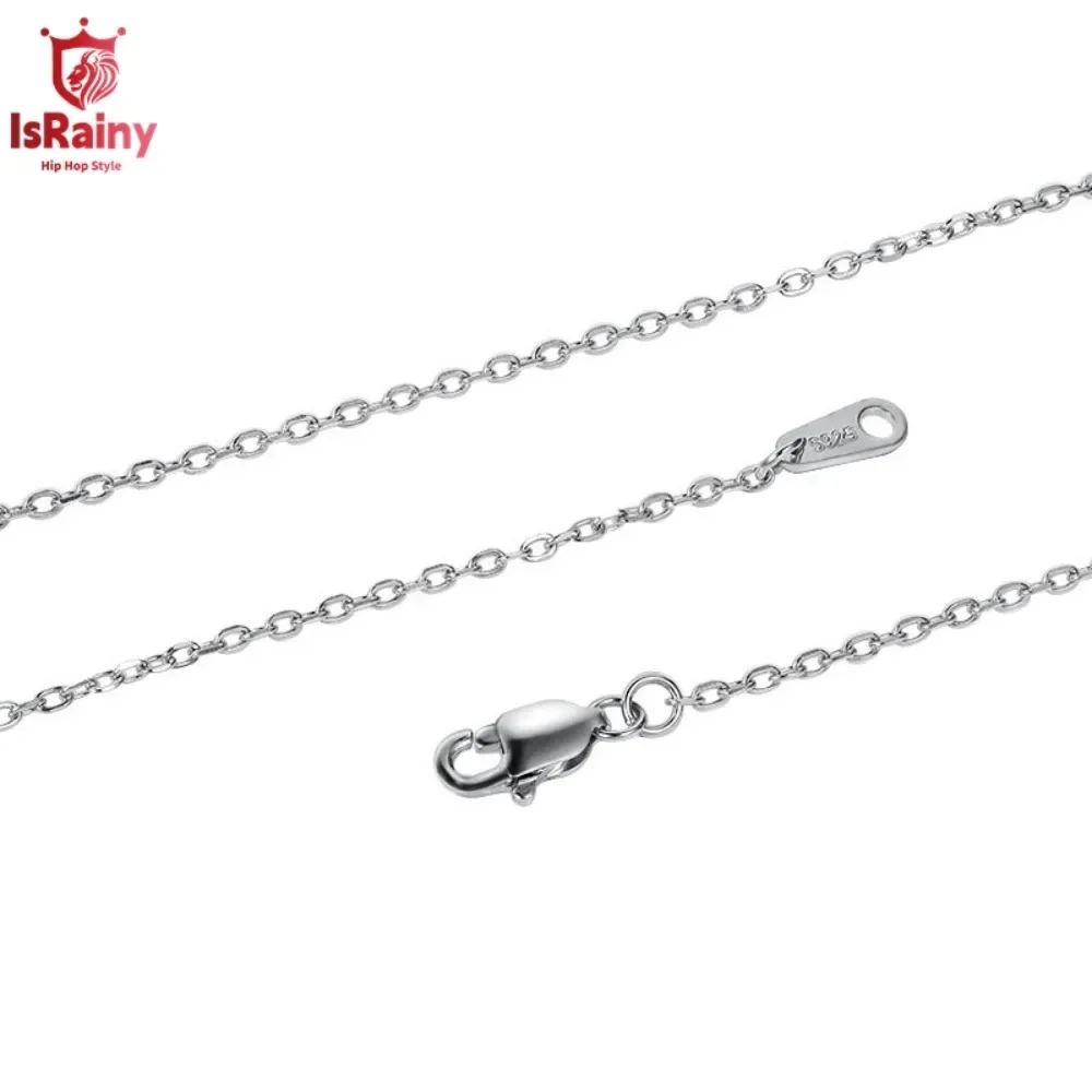 

IsRainy 18-каратное белое золото с покрытием из стерлингового серебра 925 пробы, цепочка в форме коробки, цепочка с 0 словами, одиночная цепочка, ожерелья для женщин и мужчин, ювелирные изделия