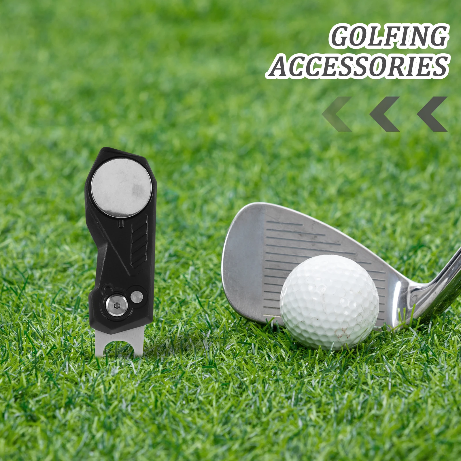 

Golfs Divot Tool Metal Aluminum Alloy Sturdy Portable Golf Divot Repair Fork Outdoor Lawn Fixing Tool Professional Golfing