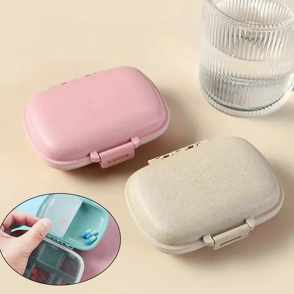 Travel Pill Organizer 8 Compartments Portable Pill Case Hold Vitamins Small Pill Container for Pocket Purse Medicine Organizer