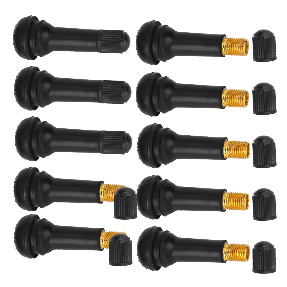 10Pcs TR414 Wheel Snap Tire Valves Stem With Dust Cap Without Valve Core