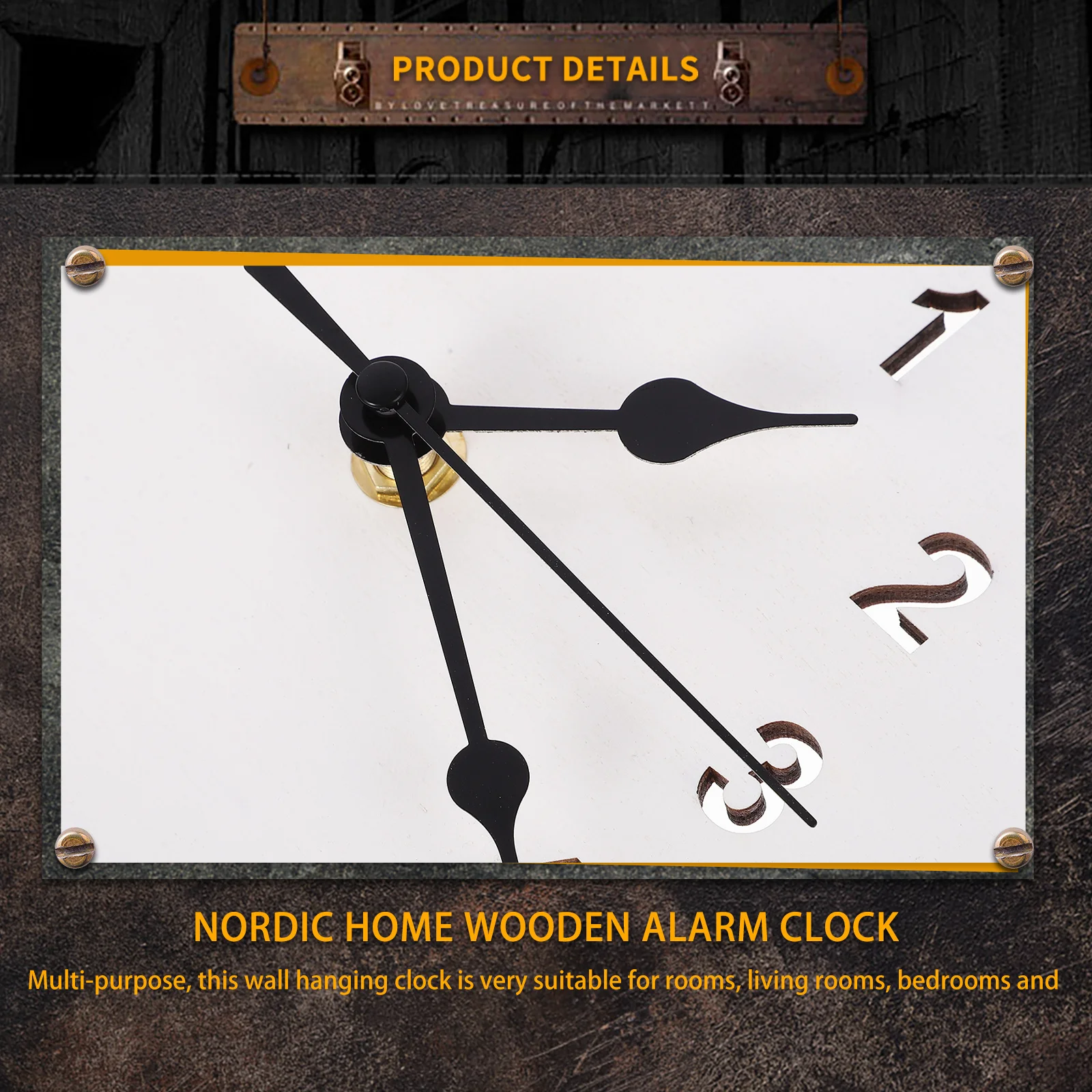 

Fashionable Wooden Wall Clock Silent Movement Decorative Hanging Clock for Home Office Bedroom Wall Decor