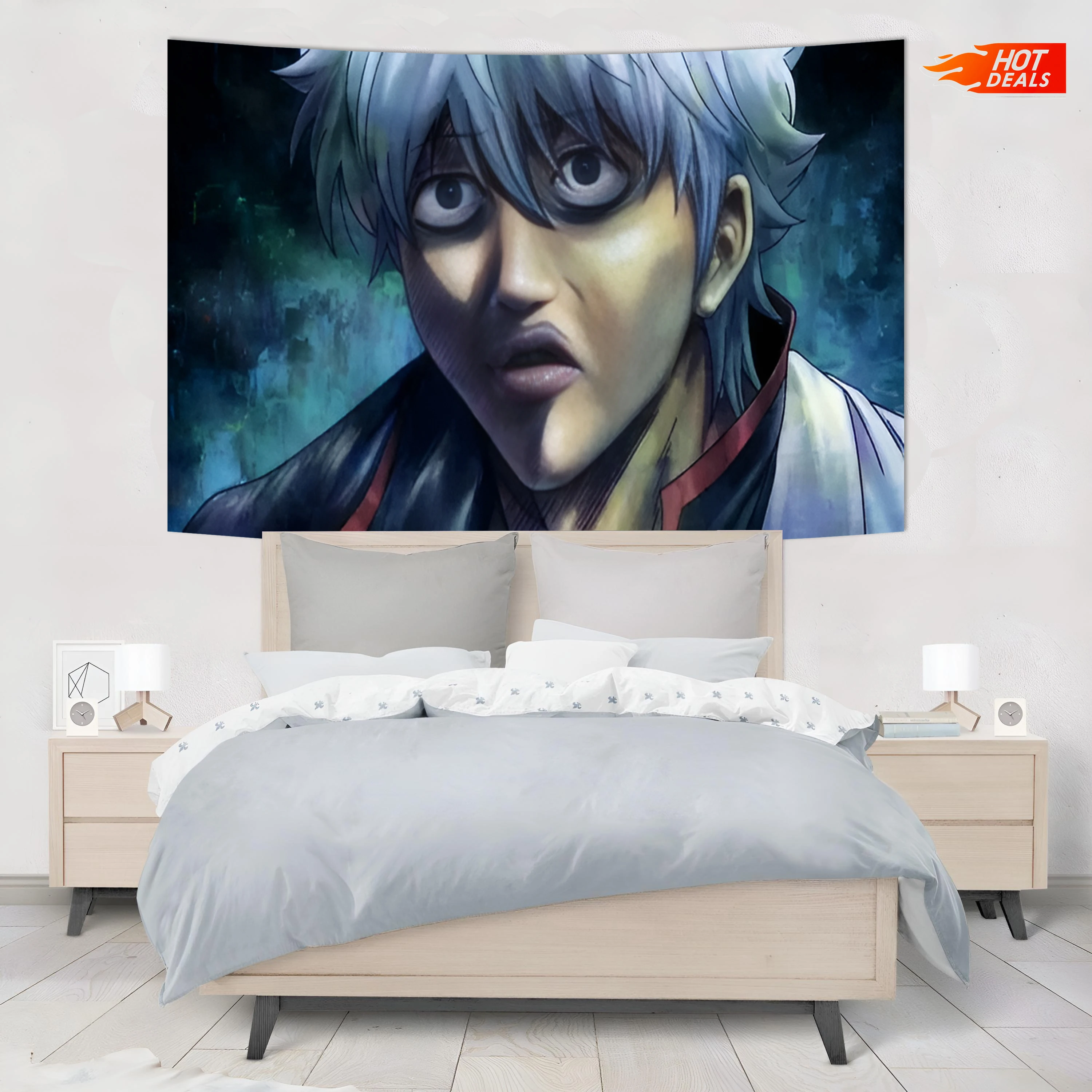 Popular funny anime Gin Tama decoration wall hanging macrame wall hanging boho decor tapestry wall hanging Customizable