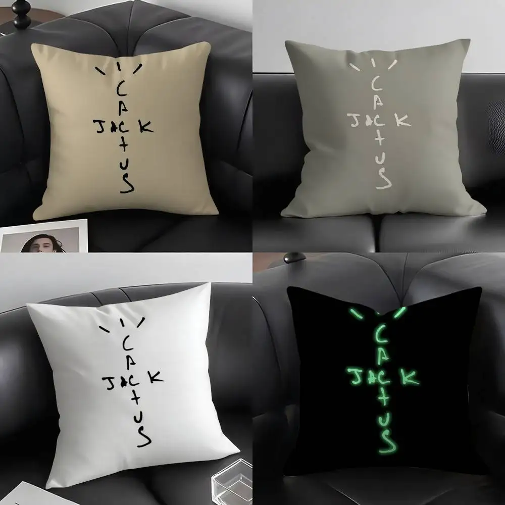 

Cool C-Cactus jack Pillow Case Home Dorm Chair Back Short Plush Double-sided Printing Office Nap Time Cushion Cover