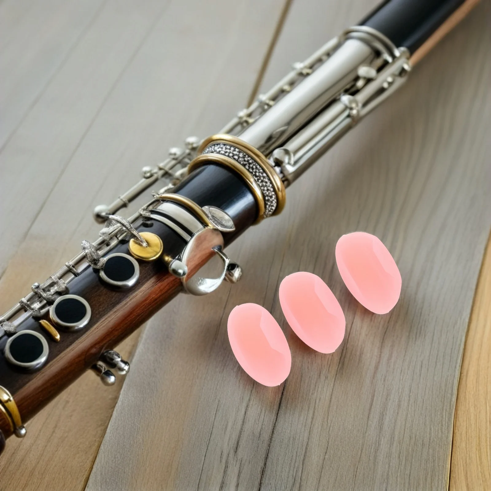 

3pcs Flute Finger Holder Pink Silicone Thumb Rest Cushion Universal Woodwind Instrument Accessories, Flute Thumb Support,