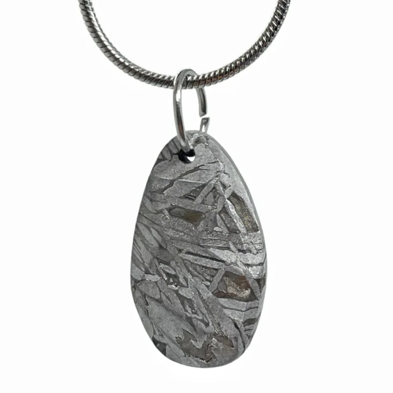 Natural Muonionalusta Meteorite Pendant Real Meteorite Slice Specimen Pendant Hand Polished For Collection Daily Wearing LK571