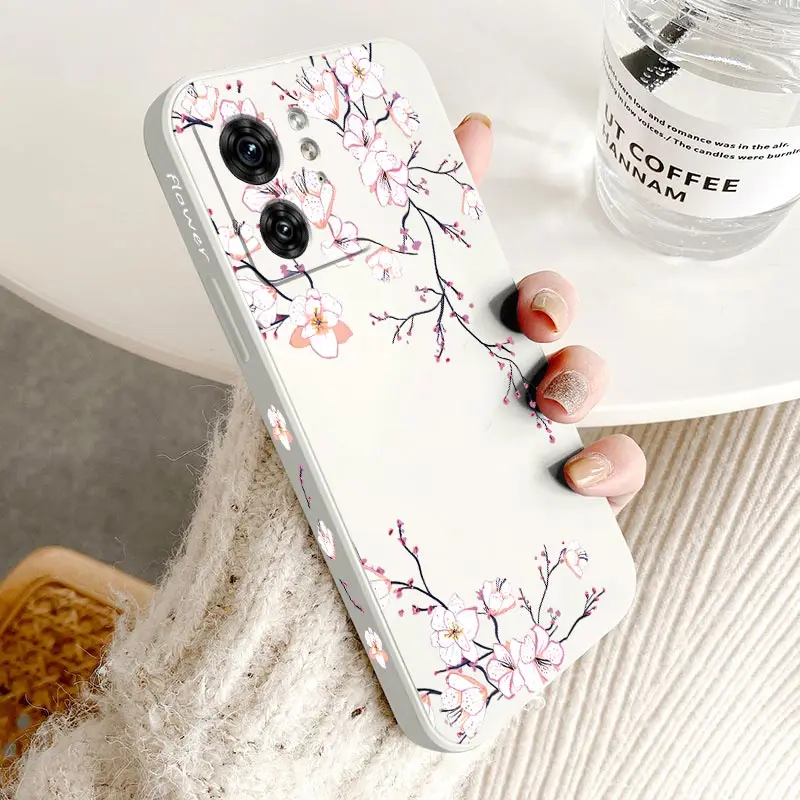 EDGE40 Bright Orchid Silicone Phone Case For Motorola Moto EDGE 40Neo 40 EDGEPLUS E7 E7Plus E6S E12 E20 E32 E22 E22i Cover