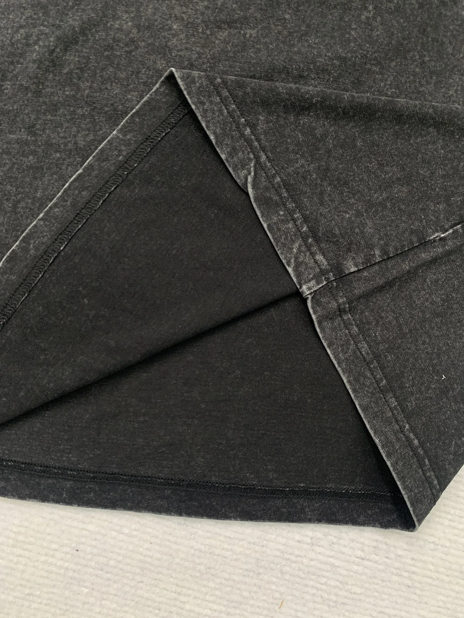 Benutzerdefiniertes LOGO Herren Baumwoll-Sprühfärbung Waschbare Leichte Gebürstete Kurzarm-Shorts Paar-Set – Detail 14