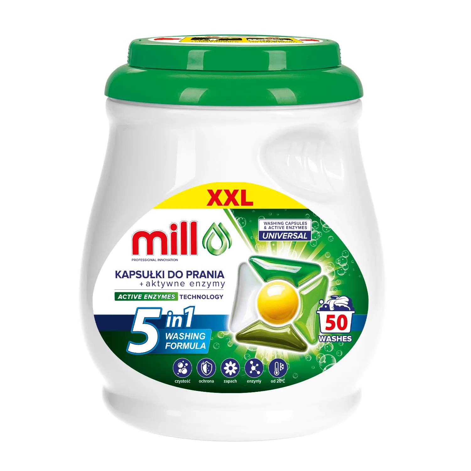 MILL Universal Booster 5W Universele Wascapsules 50 stuks