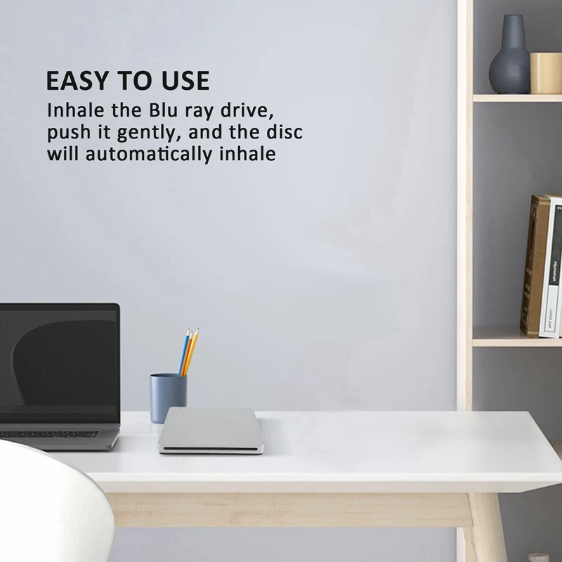 Externe 3D Blu Ray DVD Stick, USB 3,0 Und Typ-C Blu Ray CD DVD Stick Player Ultra Slim Slot-In CD DVD Brenner