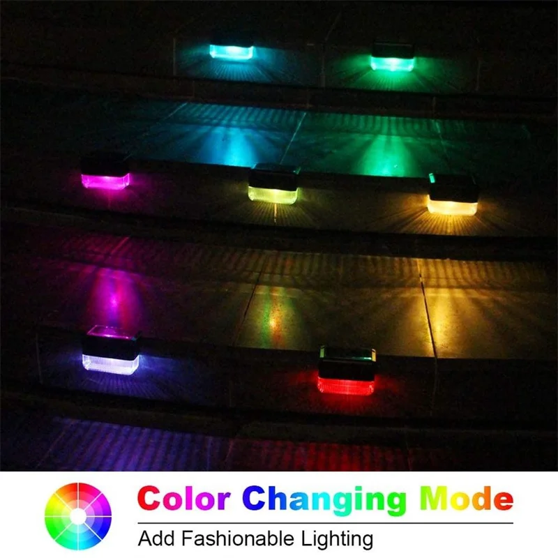 Solar Deck Lights Outdoor 20 Pack Solar Step Lights Waterproof Warm White Color Changing Lamps for Stairs Fence Deck Garden