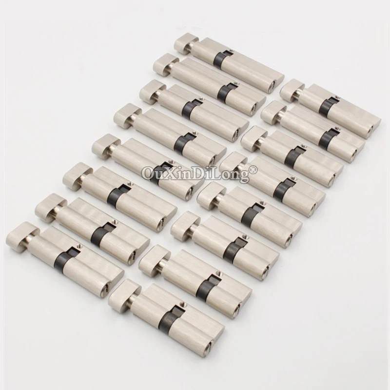 Cheap+Stock 1PCS Solid Brass European Mortise Door Lock Cylinder Large Single Open Lock Core Lock Gall Repair Parts + Key