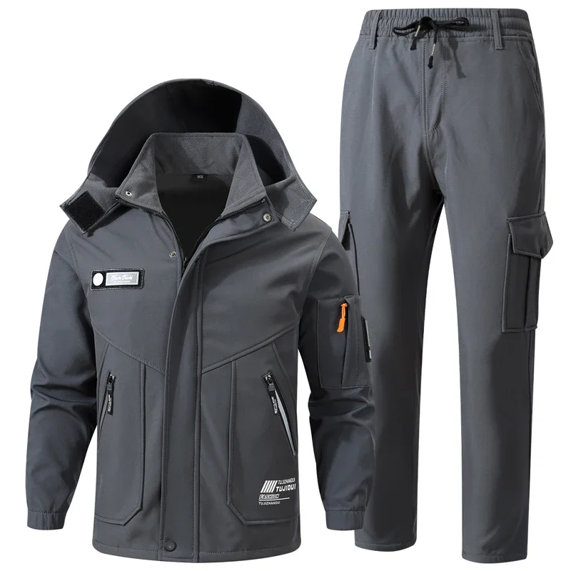 Winter Men Mountain Ski Warm Sets Waterproof Sports Suit Tactical Jacket + Pant 2 Pieces Men Thermal Windbreaker Sets Tracksuits