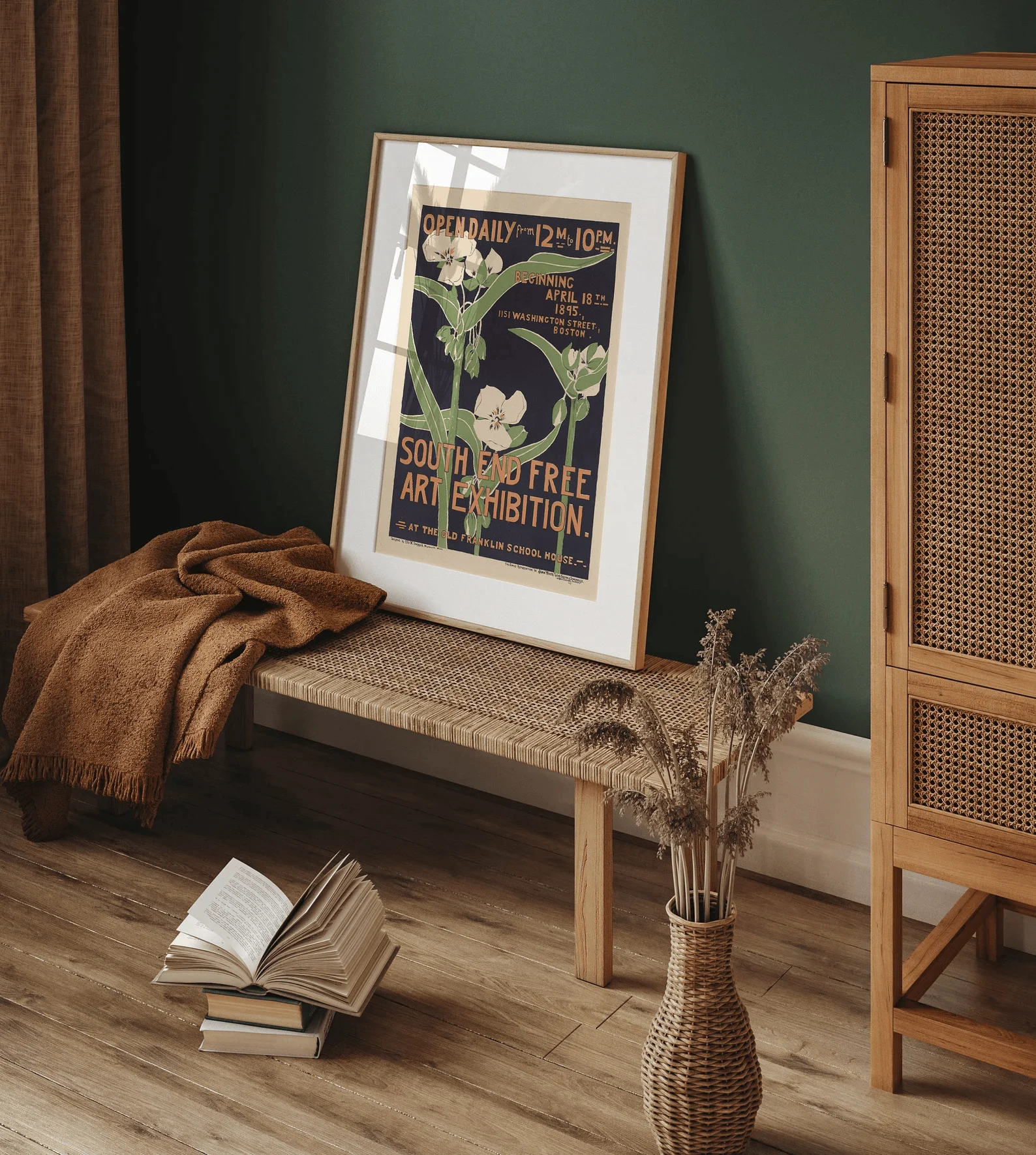 Art Nouveau Poster, Vinage Exhibition Poster, South End Free Art Exhibition, Vintage Art Trendy Print, Home Decor Print Wall Art image 5