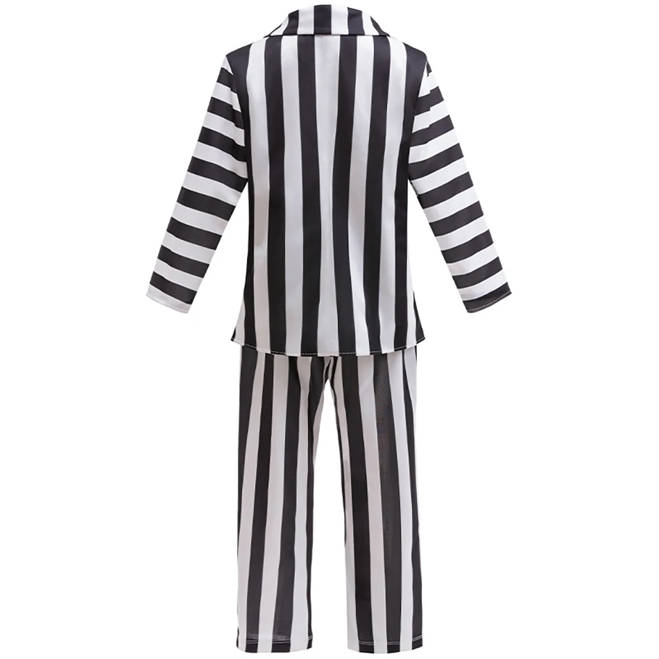 Spooky Halloween Carnival Party Cosplay Costume Boys Children Sets Themed Parties Black and White Stripes Children Clothing