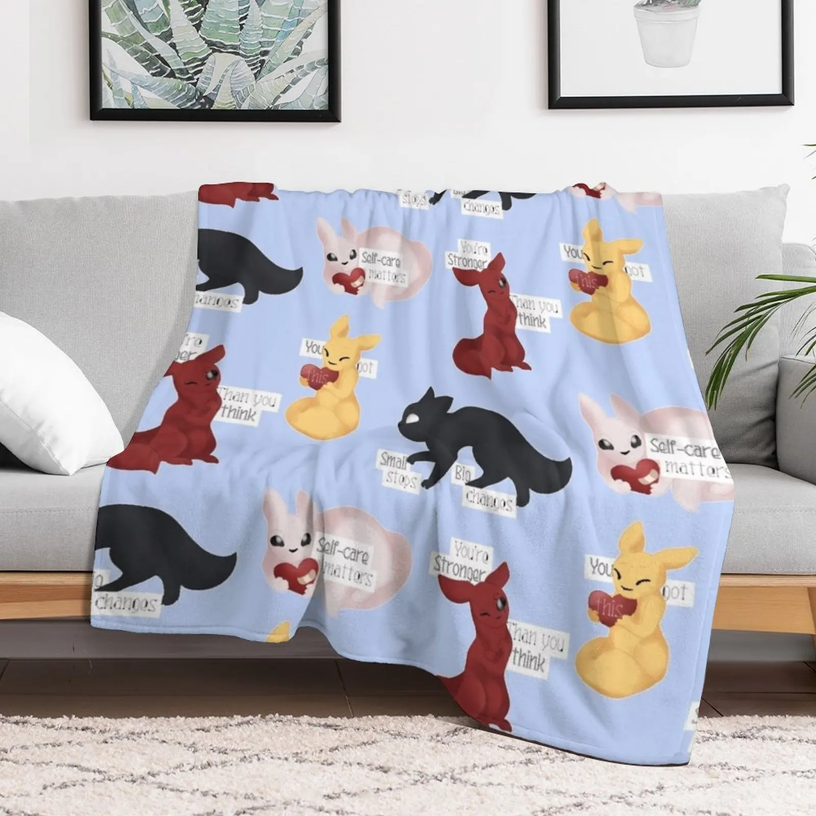 Rain World Slugcats [Motivational Quotes] Throw Blanket Kid'S Warm blankets and throws Blankets