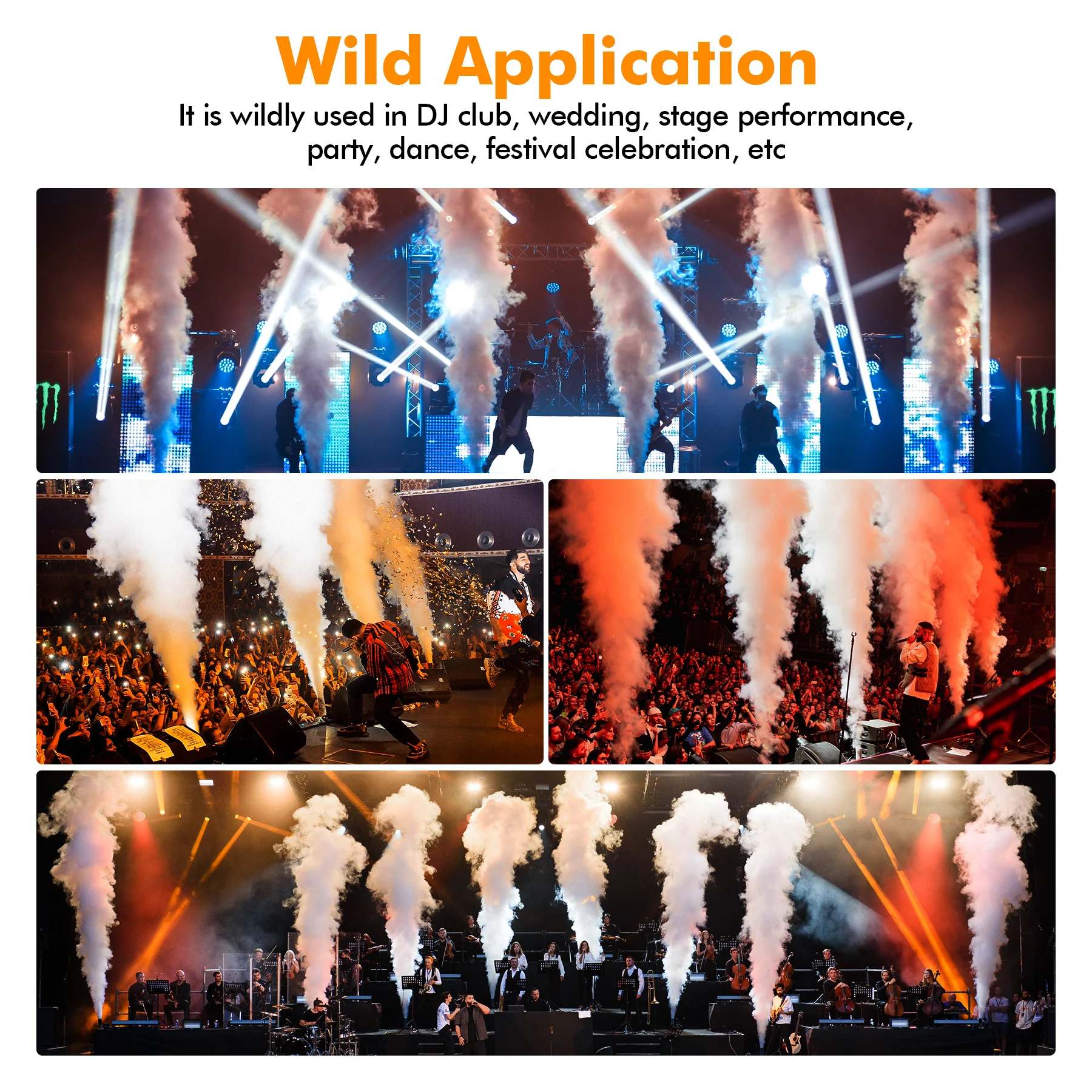 Samger Fog Smoke Machine DMX512 1500W Wireless Fogger Machine con telecomando Upspray Fogger Stage Disco Fogger