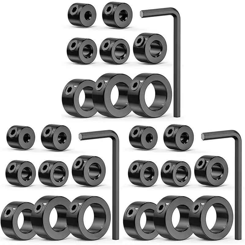 

VEHO-Drill Stop Bit Collar Set, 27PCS Adjustable Drill Depth Stop Collar Limit Ring With Carbon Steel Set For Drill Bits
