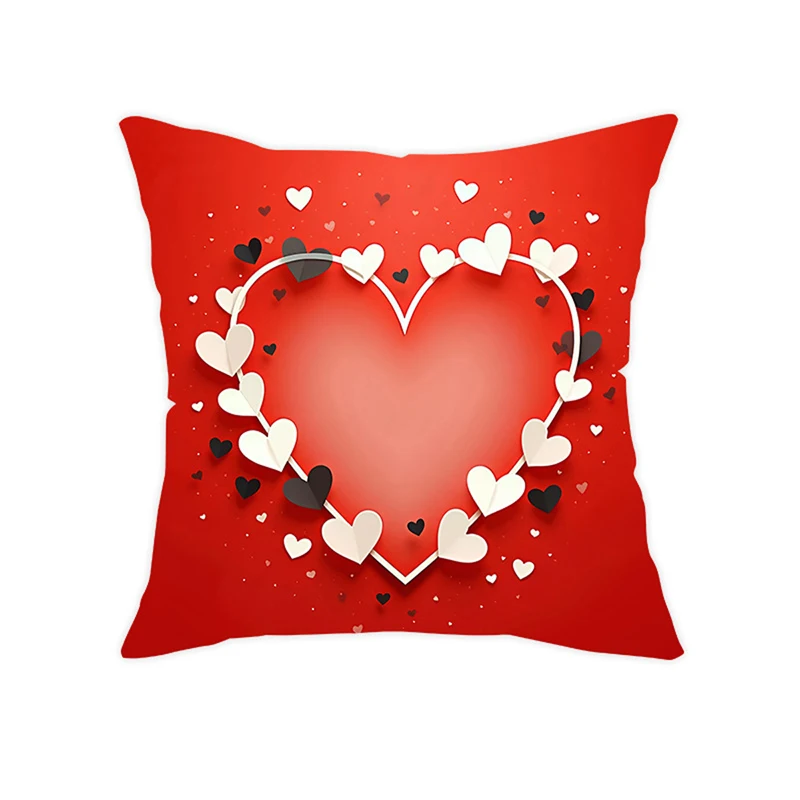 

Valentine's Day Pillow Covers Cute Heart Wreath Arrow Truck Cushion Covers Pillow Cases for Sofa, Couch, Bed