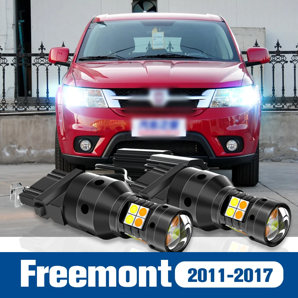 

2x LED Dual Mode Turn Signal+Daytime Running Light DRL Accessories Canbus For Fiat Freemont 2011-2017 2012 2013 2014 2015 2016