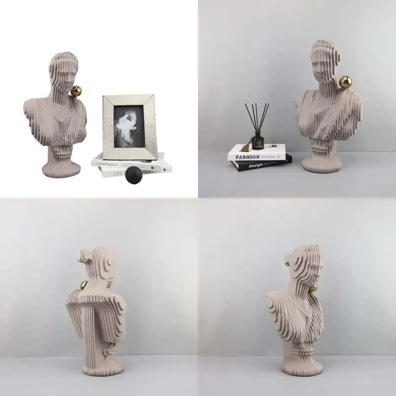Modern Simple Resin Cut Female Figure Art Sculpture Ornament Model for House Living Room Bedroom Entrance Home Accessories