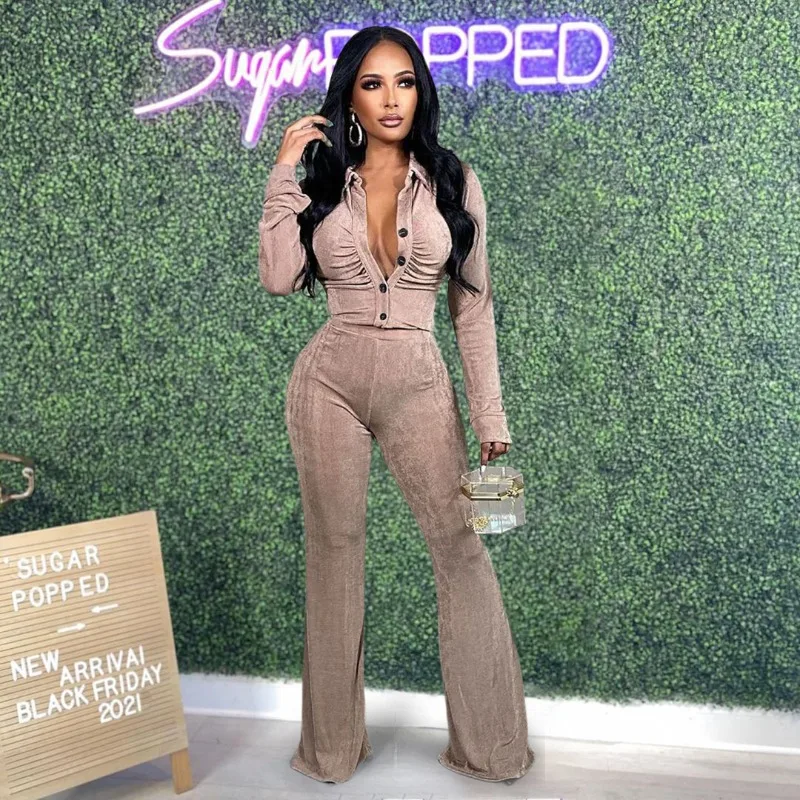 New Solid Color Korean Velvet Casual Two-piece Set Simple and Exquisite Versatile Personality Fashion Trend Retro and High Value