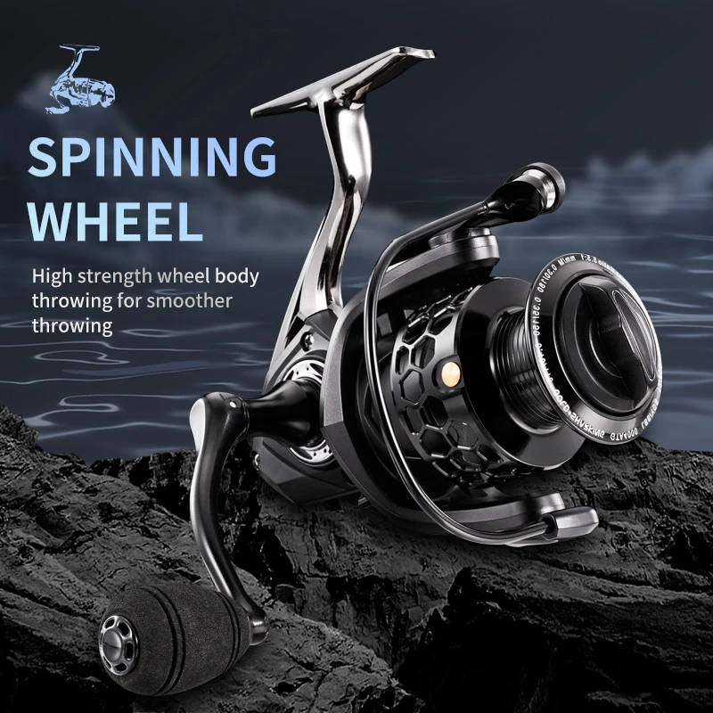 Rooblinos GTA Double Spool Spinning Fishing Reel 1000-7000 All Metal 14+1 BB 5.5:1 Saltwater Corrosion Preventive Fishing Reel