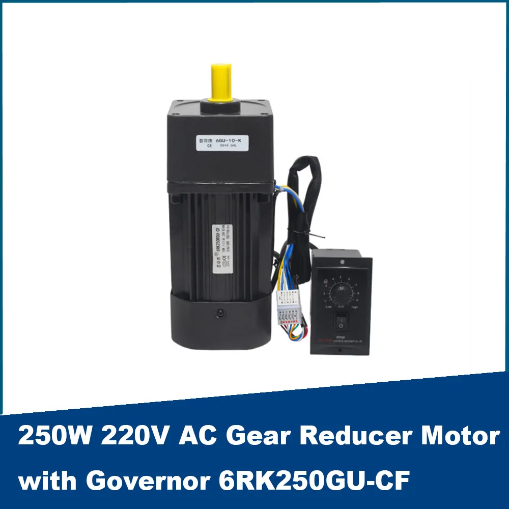 

250W 220V AC Gear Reducer Motor 6RK250GU-CF with Speed regulator Adjustable speed CW CCW