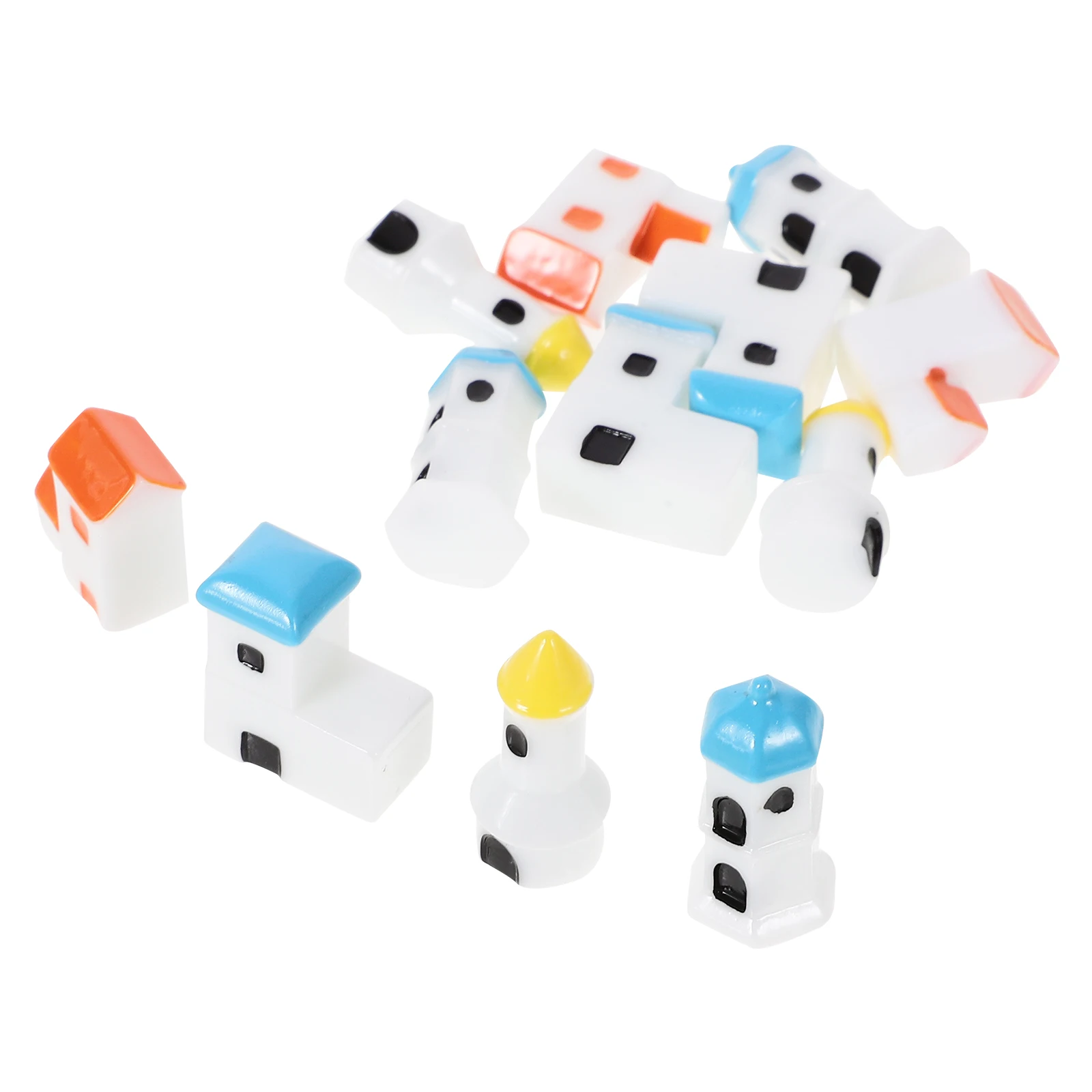 

12pcs Mini Resin Small House Mini Landscape Ornament Decorations Miniature Resin House Garden Landscape DIY Crafts Lightweight
