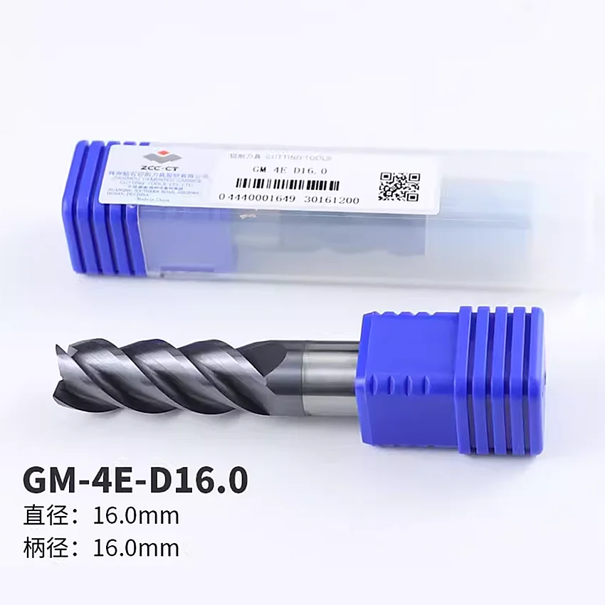 

GM-4E-D16.0 ZCC.CT CNC Four flute Flat head tungsten steel end mill GM-4E 45 ° 4 Flute Flat end mill Φ16.0*16.0*45*100 4T Mills