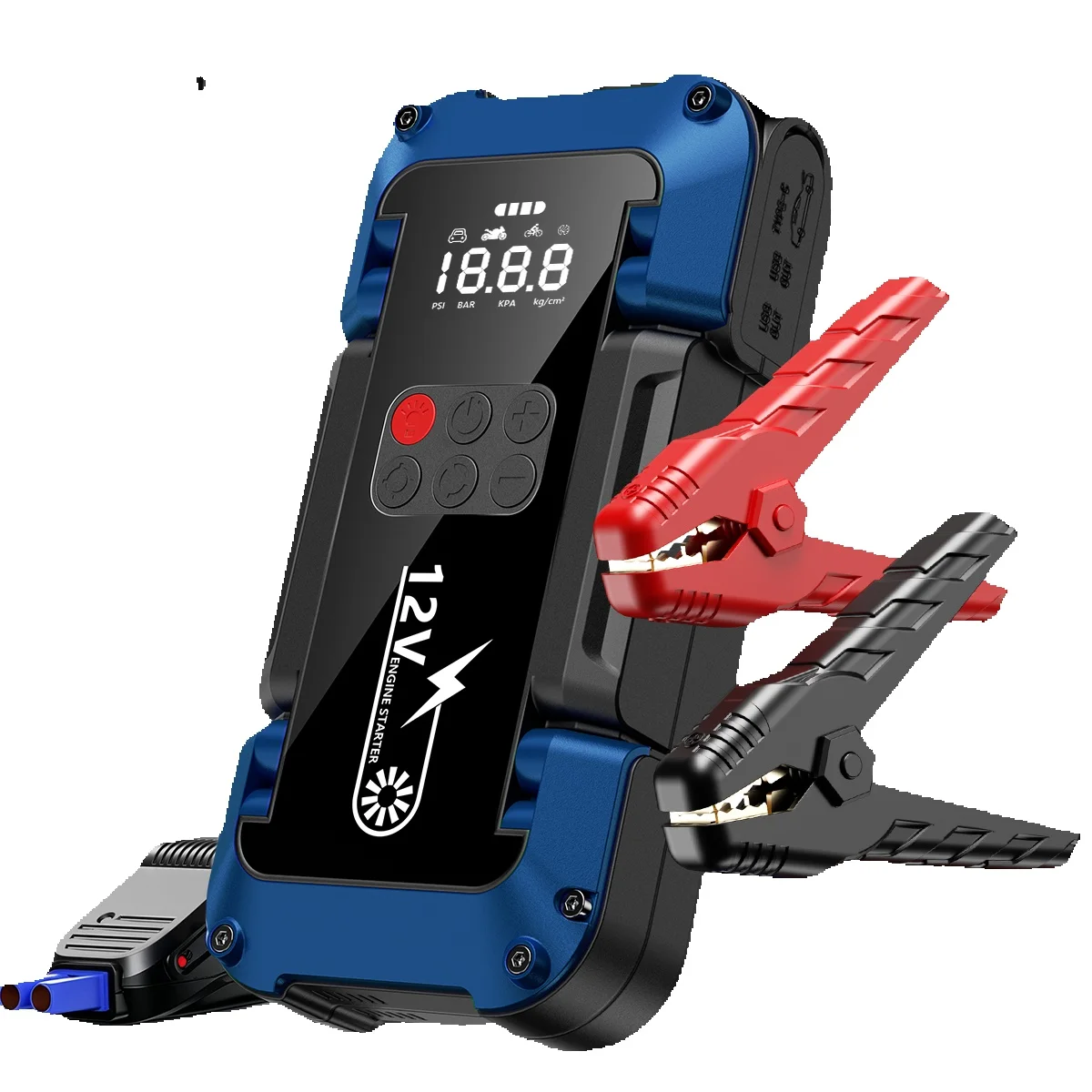 Bogseth  4000A Auto Starthilfe 26800mAh Starthilfegerät 150PSI Luftkompressor Reifenfüller für 10L Benzin 8L Diesel 12V Batterie Booster Powerbank mit LCD Display 3 Lichtmodi