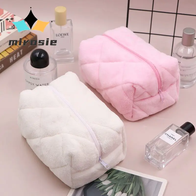 MIROSIE Towel Fabric Cosmetic Stitched Large Capacity  Travel Toiletry Bag Cosmetic and Skincare Storage Bag for Makeup Skincare