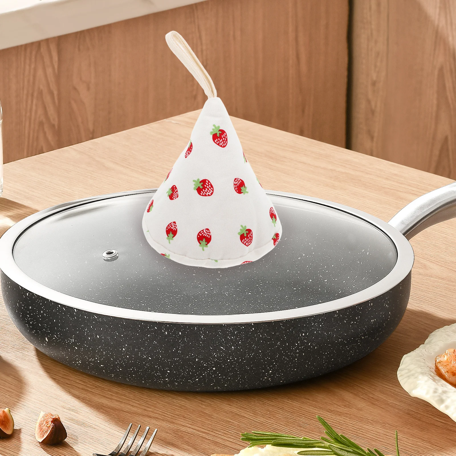 

2 Pcs Pan Handle Cover Pot Protector Hot Lid Anti-scald Knob Cotton Kitchen Supply
