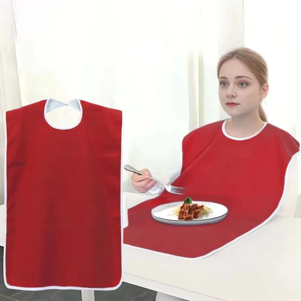 Adjustable Adult Bibs Washable Stain Resistant Elderly Feeding Bib Soft Thick Senior Men Women Dining Protection Apron