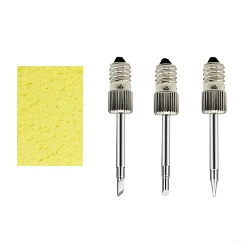 94PC 3Pcs E10 Soldering Iron Tips Welding Soldering Tips USB Soldering Iron Head Replacement Threaded Soldering Tip
