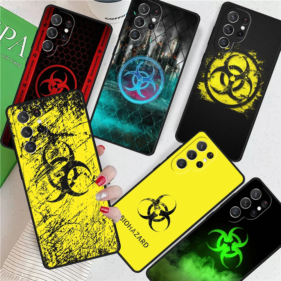 Biohazard Symbol For Samsung Galaxy S24 Ultra S21 S22 S8 S9 S10E Note 10 20 Plus FE S23 Phone case Cover Coque