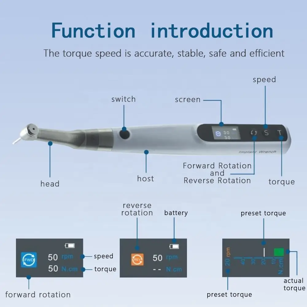 16 Screws Portable Dental Implant System Electrical Implant Wrench Motor Torque Driver Dentistry Universal Implant Repair Tools