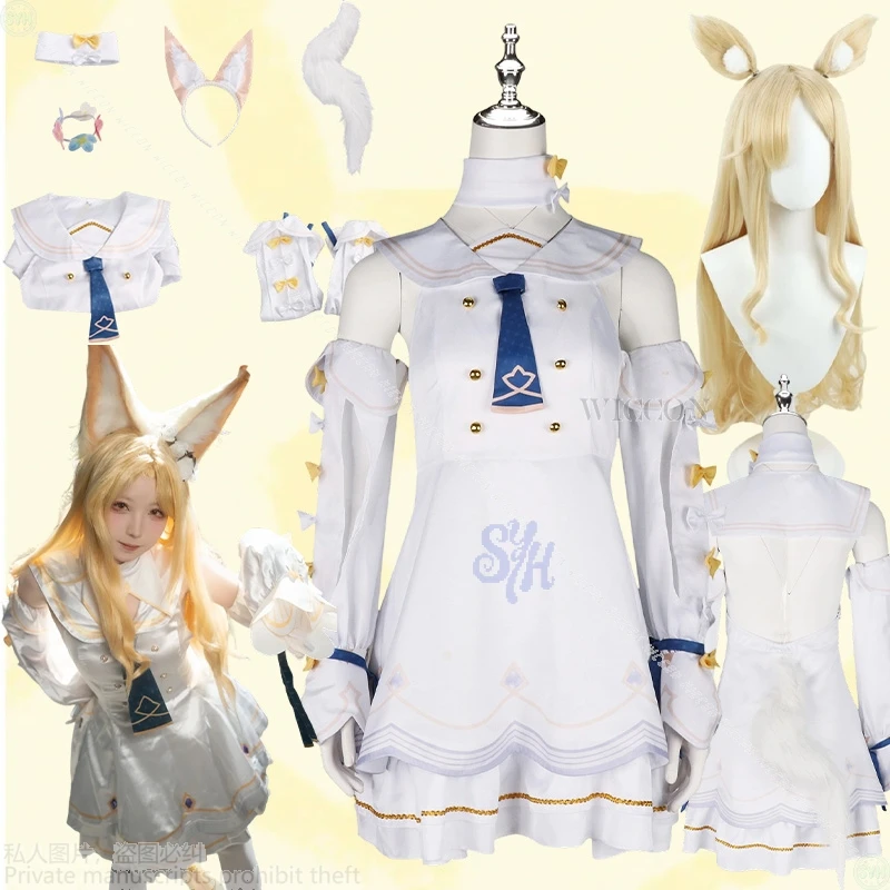 Аниме игра синий архив 코스프레 Yurizono Seia костюм белое сексуальное мини-платье костюм моряка JK Jirai Kei для девочек косплей Хэллоуин вечерние